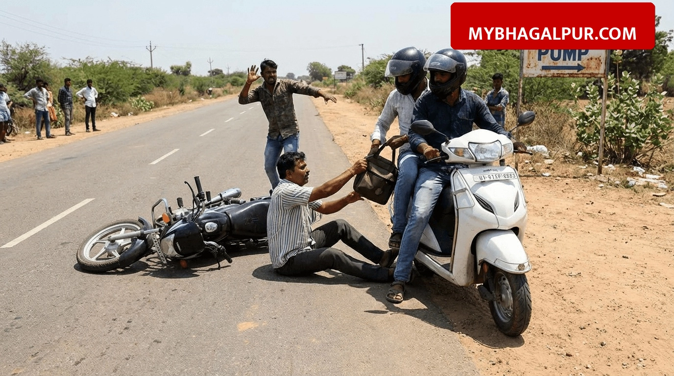 भागलपुर: शाहकुंड-अकबरनगर मार्ग पर पेट्रोल पंप मालिक से ₹8.10 लाख की दिनदहाड़े लूट, बाइक से गिराकर छीना पैसा