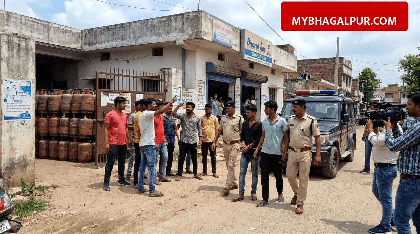 Bhagalpur Gas Agency News: बिना OTP सिलेंडर न देने पर युवकों का हंगामा, पुलिस ने 3 को दबोचा