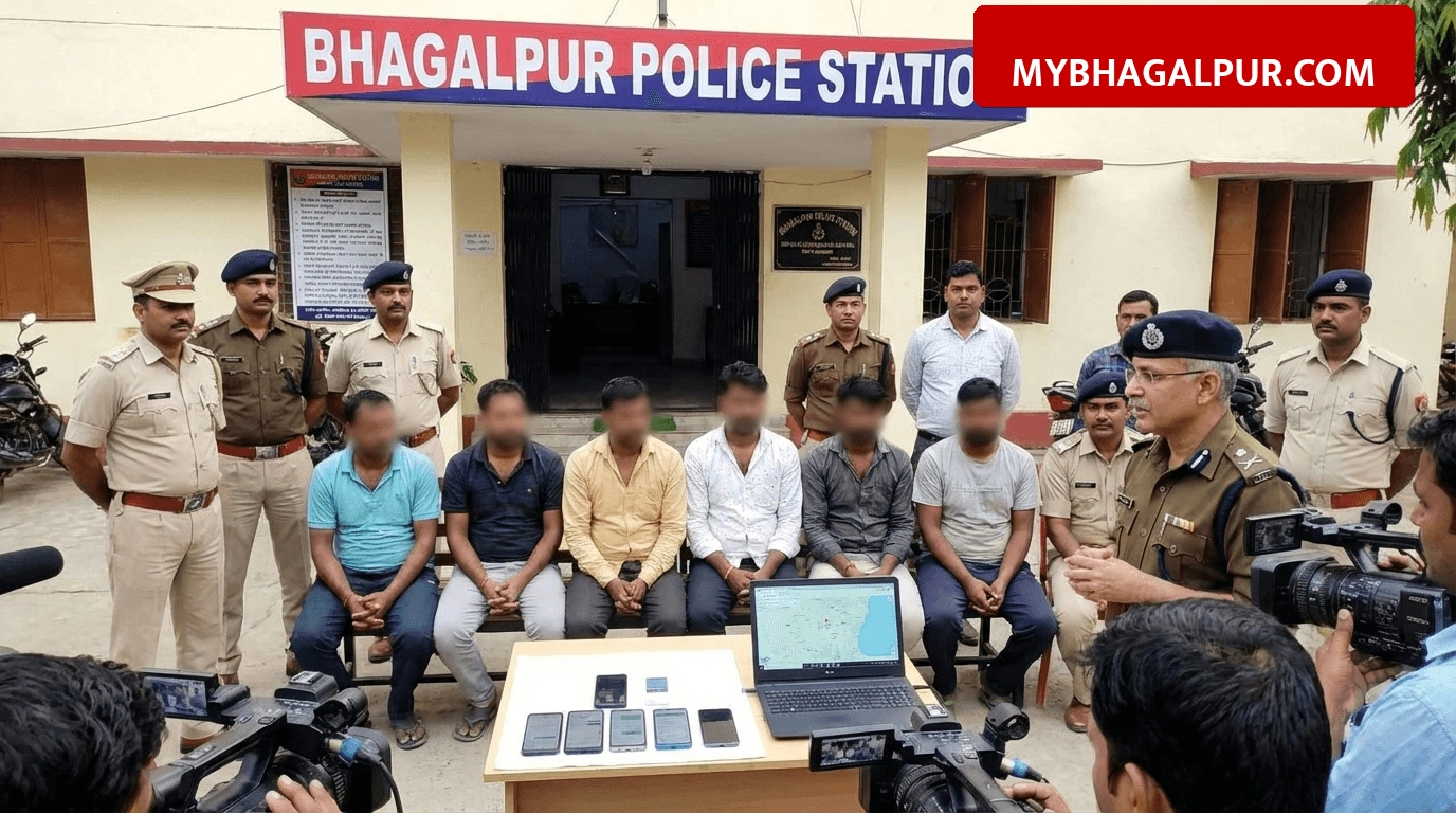भागलपुर में पुलिस की बड़ी कार्रवाई, व्हाट्सएप पर गश्ती की लोकेशन देने वाले 7 लोग गिरफ्तार