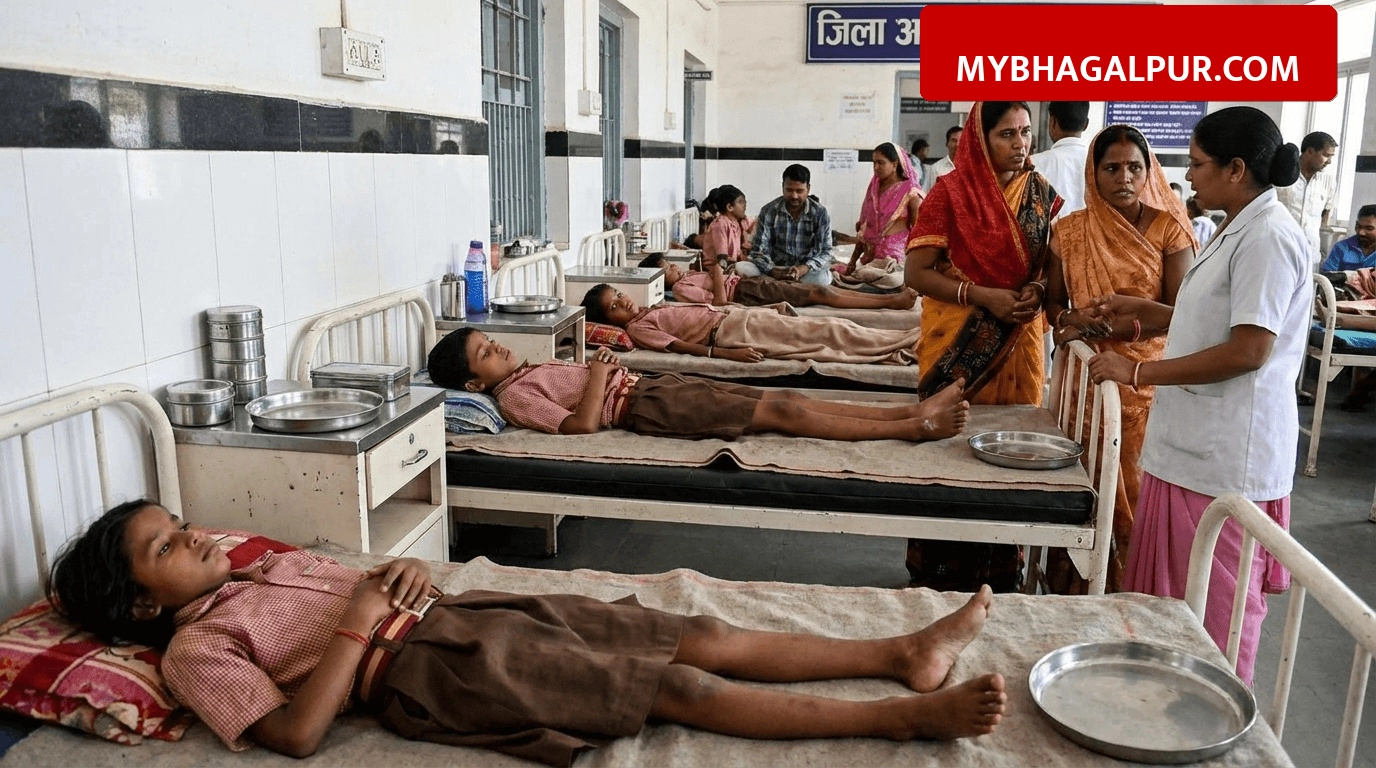 भागलपुर के स्कूल में मिड डे मील खाने से 15 बच्चे बीमार, अस्पताल में बच्चों को अकेला छोड़ गायब हुए गुरुजी