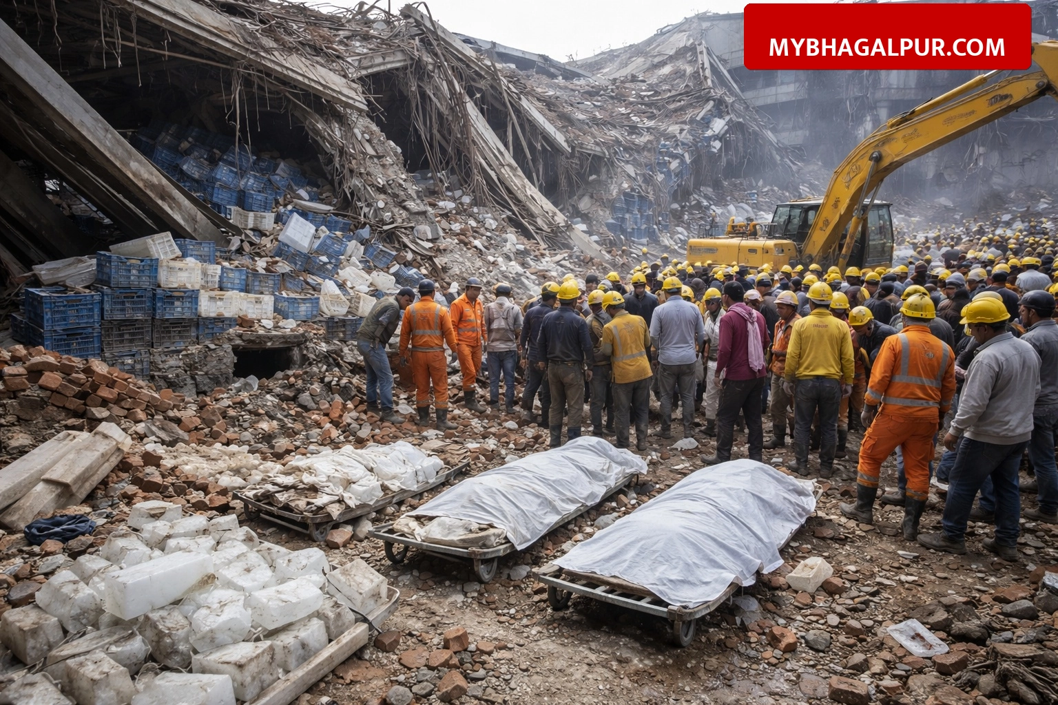 प्रयागराज में बड़ा हादसा: कोल्ड स्टोरेज गिरने से सहरसा के 3 मजदूरों की मौत, PM और CM ने किया मुआवजे का ऐलान