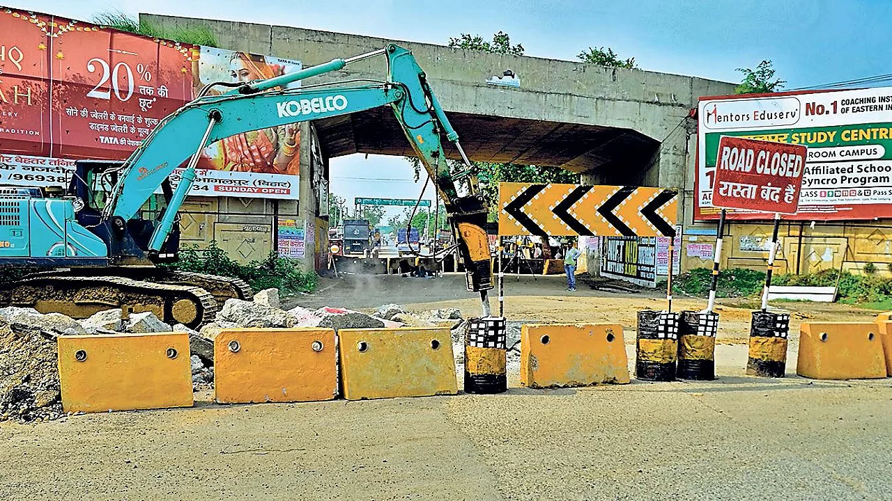 भागलपुर रूट का बाईपास 3 महीने तक रहेगा UNDER CONSTRUCTION, ओवरब्रिज किया गया बंद