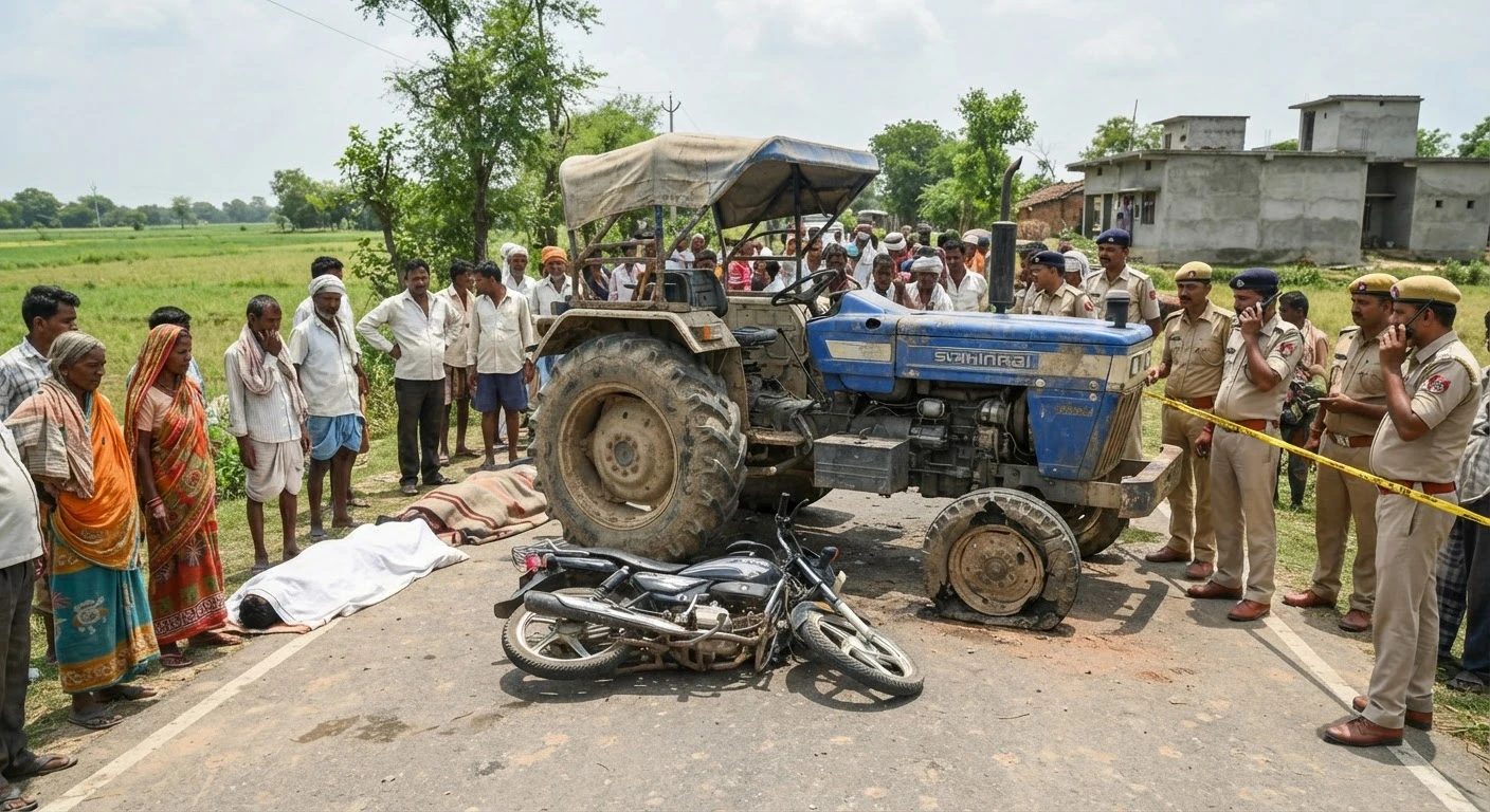 बेगूसराय में भीषण सड़क हादसा: गंगा स्नान जा रहे मां-बेटे की ट्रैक्टर ने कुचली, सदमे में नाना की भी मौत