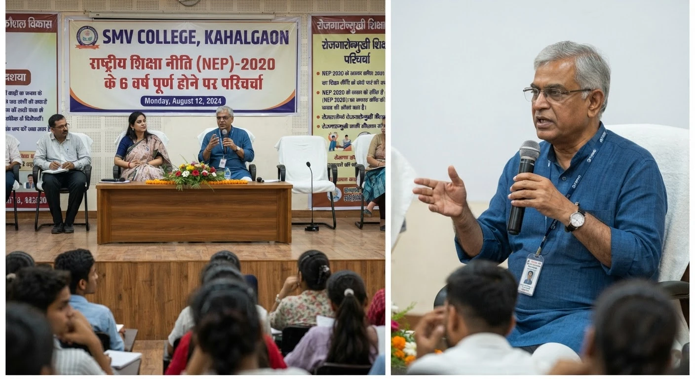 कहलगांव: SMV कॉलेज में नई शिक्षा नीति पर चर्चा, छात्रों को उपस्थिति बढ़ाने की सलाह