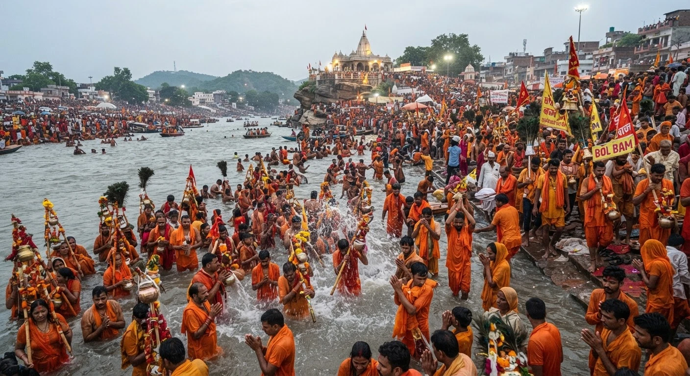 अजगवीनाथ धाम से देवघर के लिए रवाना हुए हजारों कांवरिये, गूंज रहे बोल बम के जयकारे