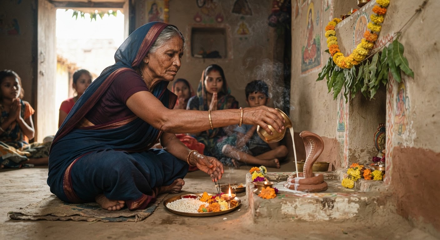 भागलपुर: शाहकुंड में धूमधाम से मनाई गई नाग पंचमी, नाग देवता को अर्पित किया गया दूध और लावा