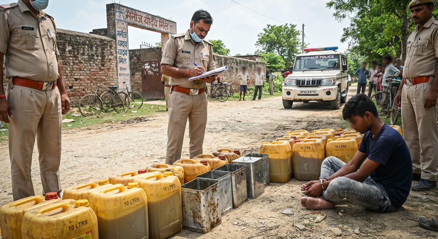 बड़ी कार्रवाई: गिधौर पुलिस ने पकड़ी 100 लीटर महुआ शराब, एक नाबालिग गिरफ्तार