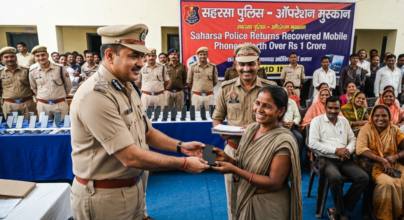 खुशखबरी: सहरसा पुलिस ने लौटाए 1 करोड़ से ज्यादा के मोबाइल, 'ऑपरेशन मुस्कान' से चेहरे खिले