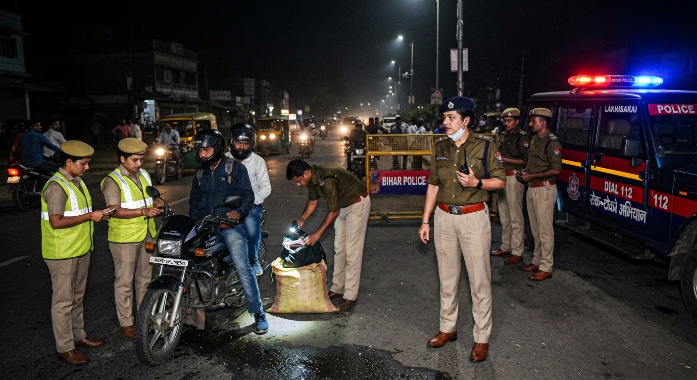 सावधान! लखीसराय पुलिस का 'रोको-टोको' अभियान शुरू, अपराधियों और शराब तस्करों की अब खैर नहीं