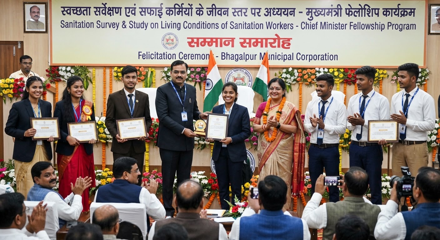 भगालपुर के छात्रों ने किया कमाल: सफाई कर्मियों के सर्वे के लिए नगर निगम ने किया सम्मानित