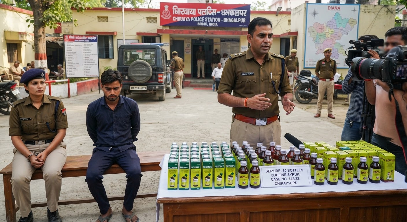 बड़ी कार्रवाई: चिरैया पुलिस ने पकड़ा नशीली সিরাপ के साथ तस्कर, एक गिरफ्तार