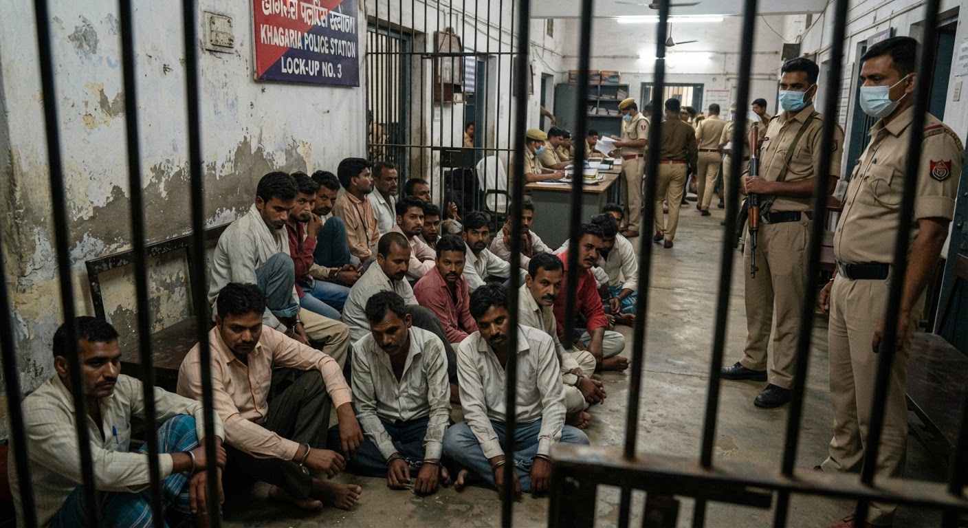 खगड़िया पुलिस का बड़ा एक्शन: 24 घंटे में 19 गिरफ्तार, शराब और गाड़ी जब्त