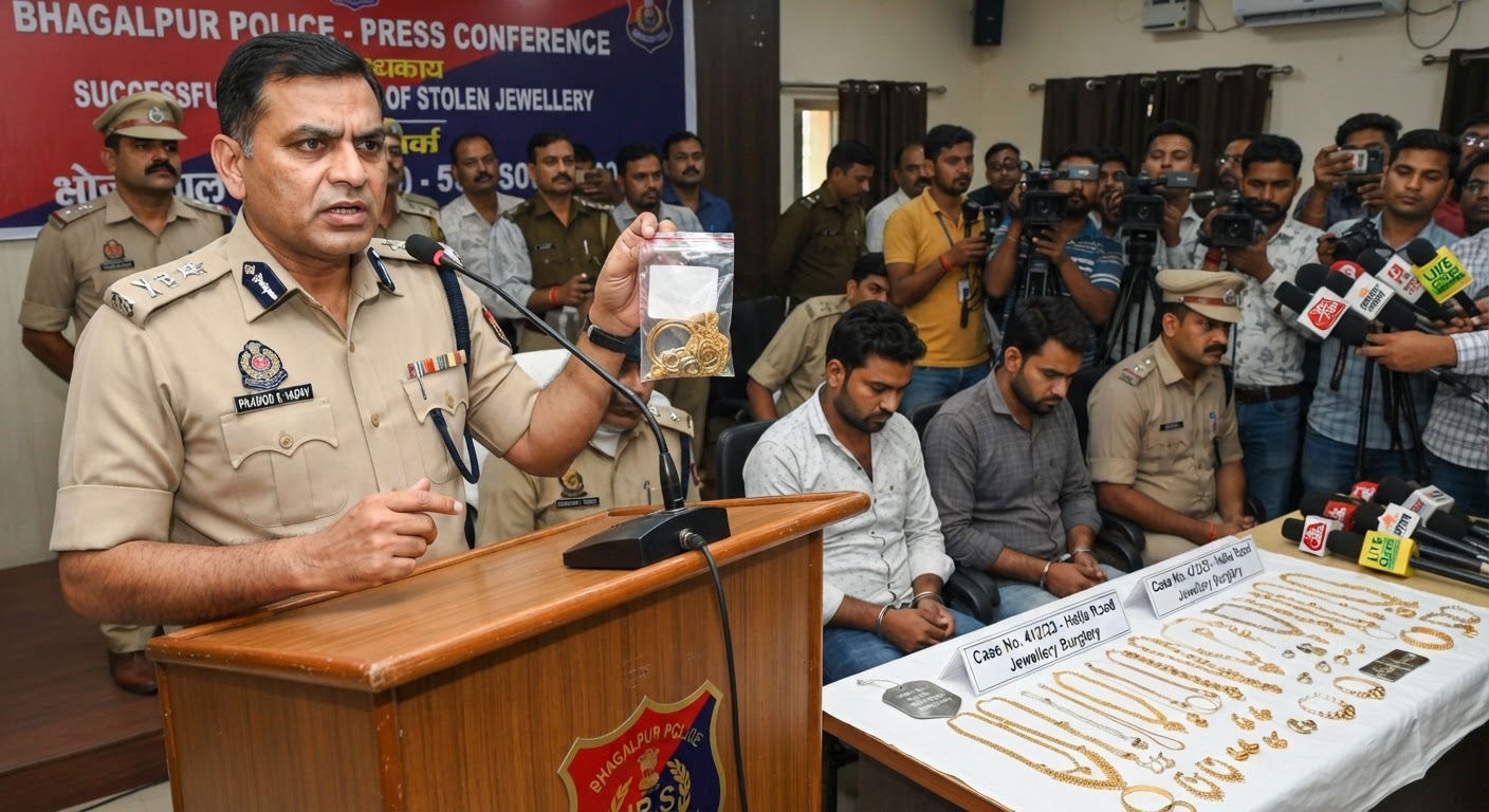 भगालपुर पुलिस की बड़ी कामयाबी: ज्वेलरी शॉप चोरी मामले में 2 गिरफ्तार, सारा सामान बरामद