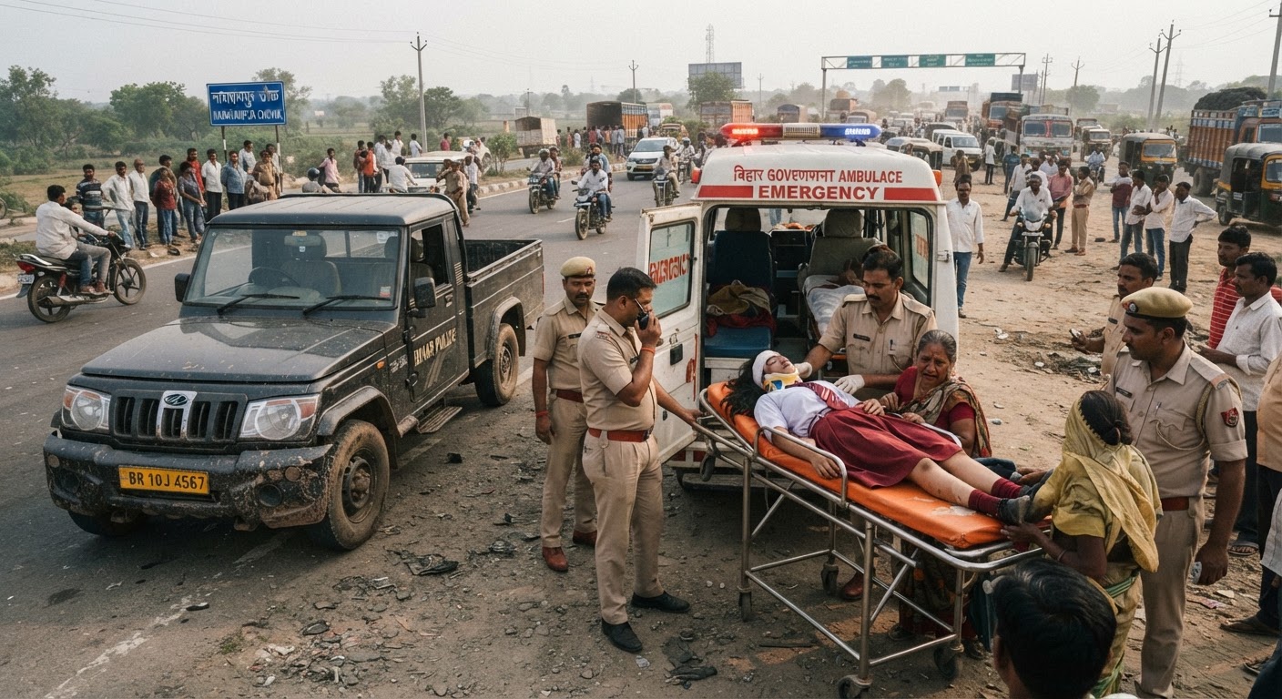 भागलपुर में भीषण सड़क हादसा: बेकाबू पिकअप ने छात्रा को कुचला, हालत गंभीर