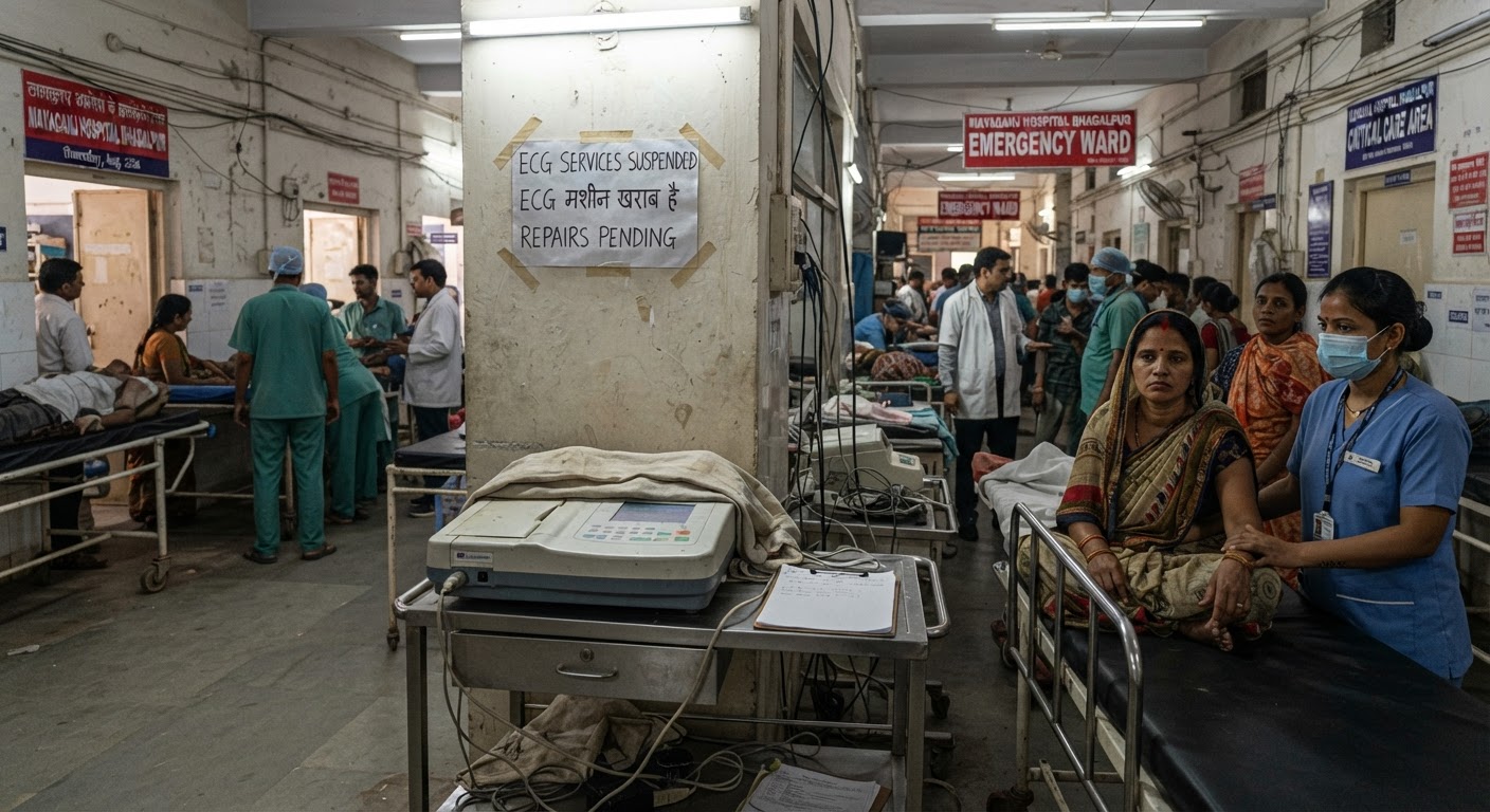 मायागंज अस्पताल में ECG मशीन खराब: मरीजों की बढ़ी मुसीबत, प्रशासन मौन