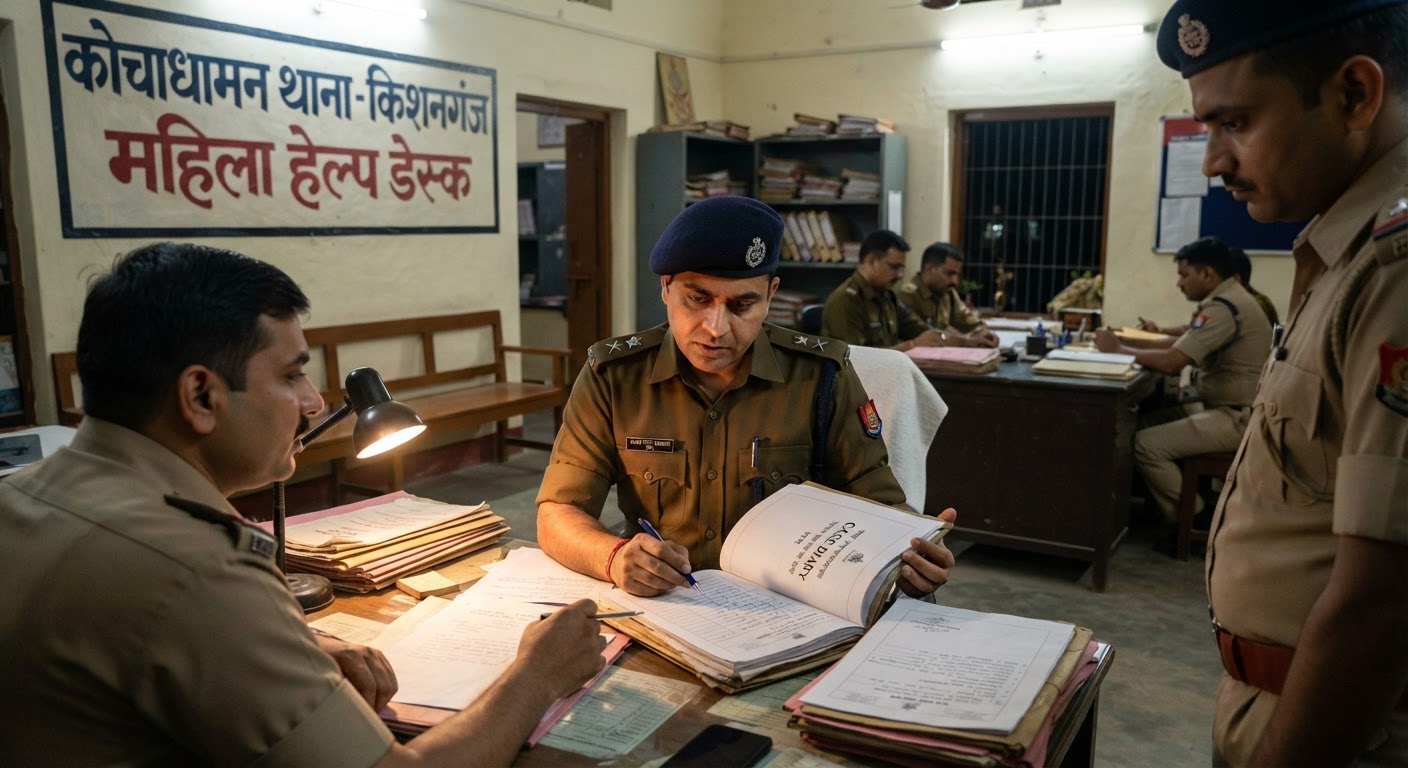 किशनगंज: SP संतोष कुमार ने कोचाधामन थाने में मारा छापा, लापरवाही पर कड़े निर्देश