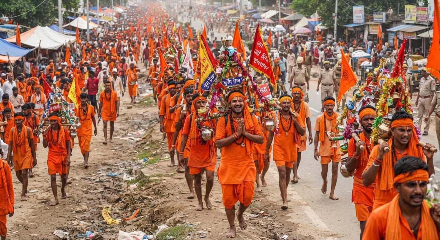 बोल बम की गूंज: सुल्तानगंज से देवघर तक शिवभक्तों का भारी हुजूम, सुरक्षा के कड़े इंतजाम