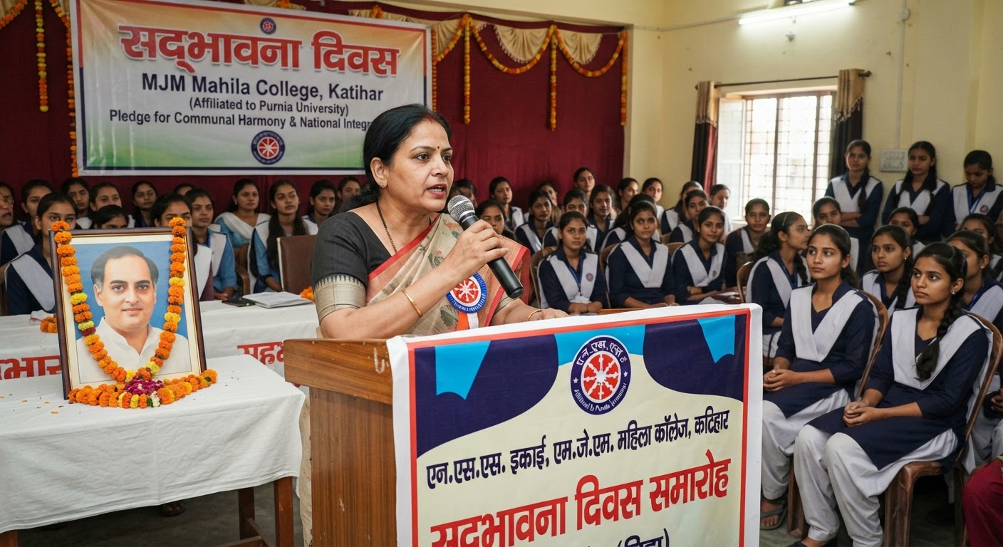 कटिहार: MJM महिला कॉलेज में गूंजा सद्भावना का संदेश, छात्रों ने ली एकता की शपथ