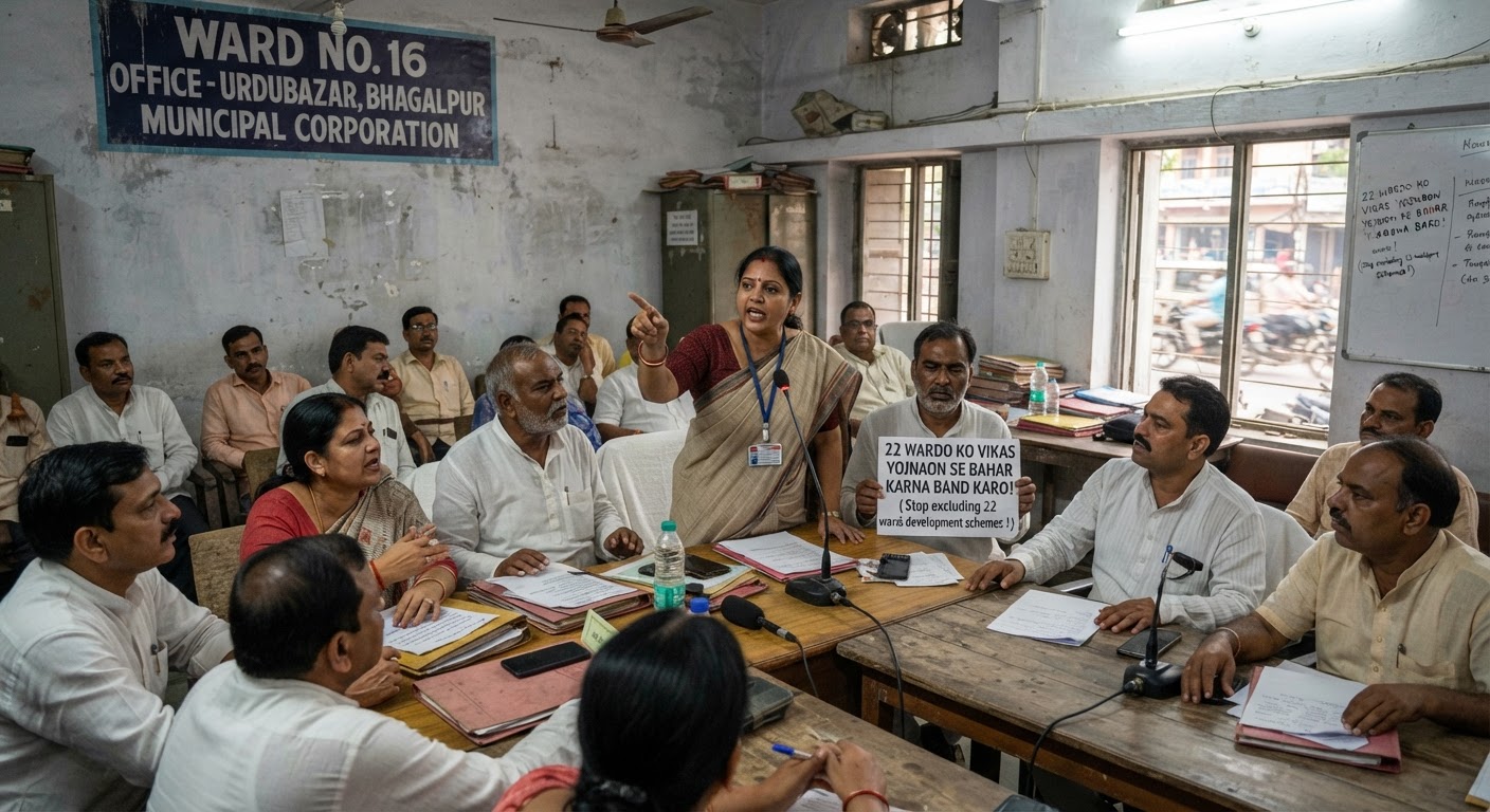 भागलपुर नगर निगम के 22 वार्डों का विकास योजनाओं से कटा पत्ता, पार्षदों ने दी आंदोलन की चेतावनी