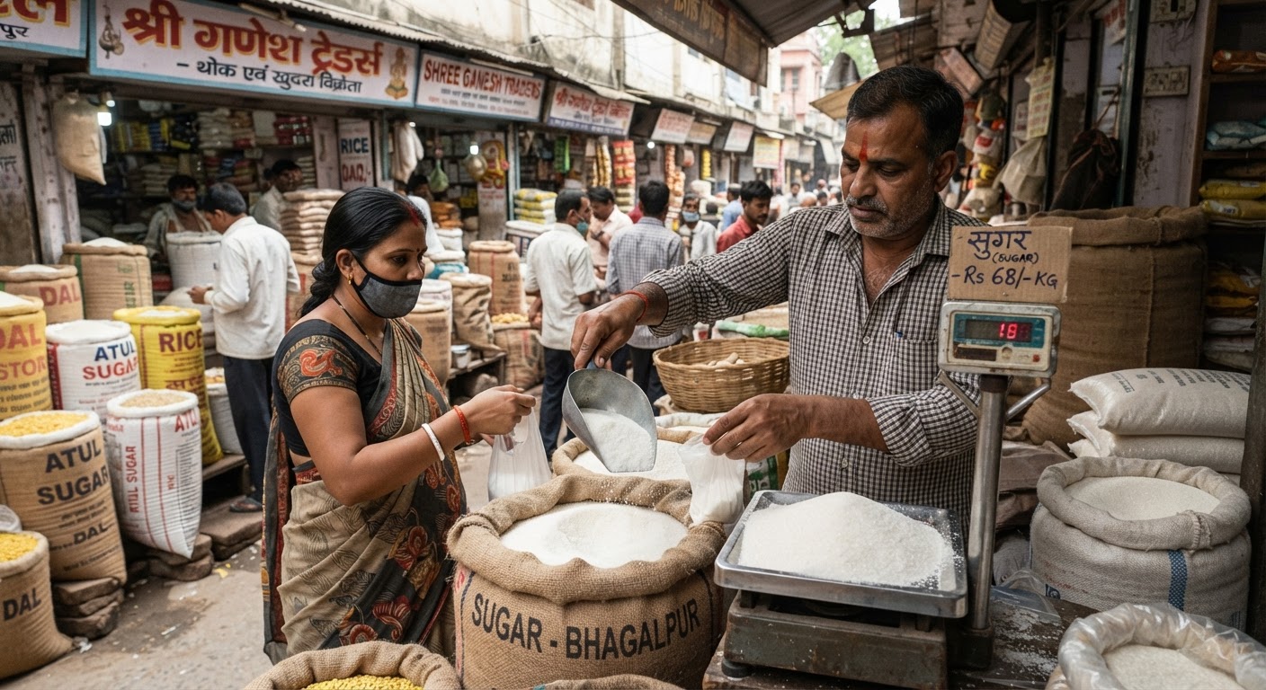 भागलपुर में चीनी के दाम बढ़कर 68 रुपये किलो हुए