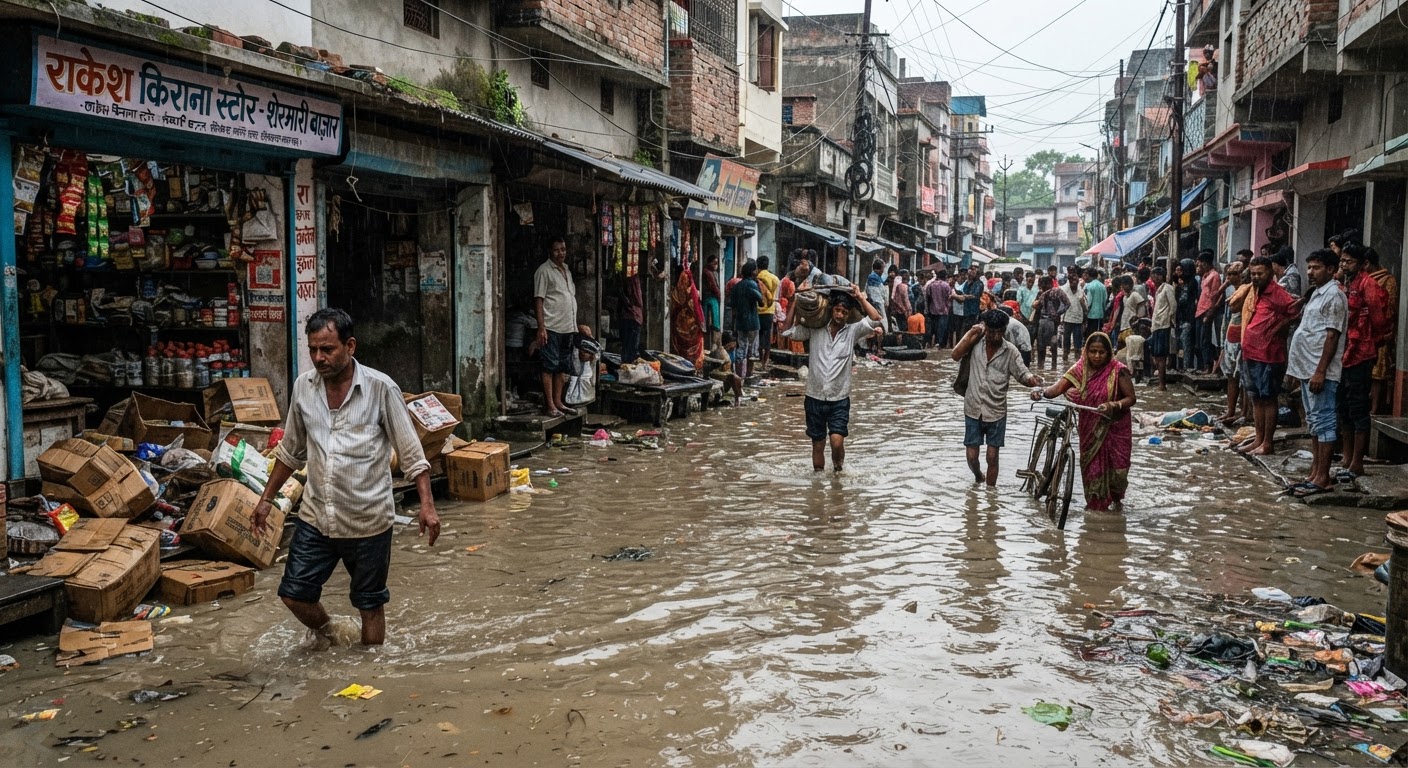 भागलपुर के शेखनपुरा और नगर पंचायत क्षेत्रों में भारी बारिश से जलभराव!
