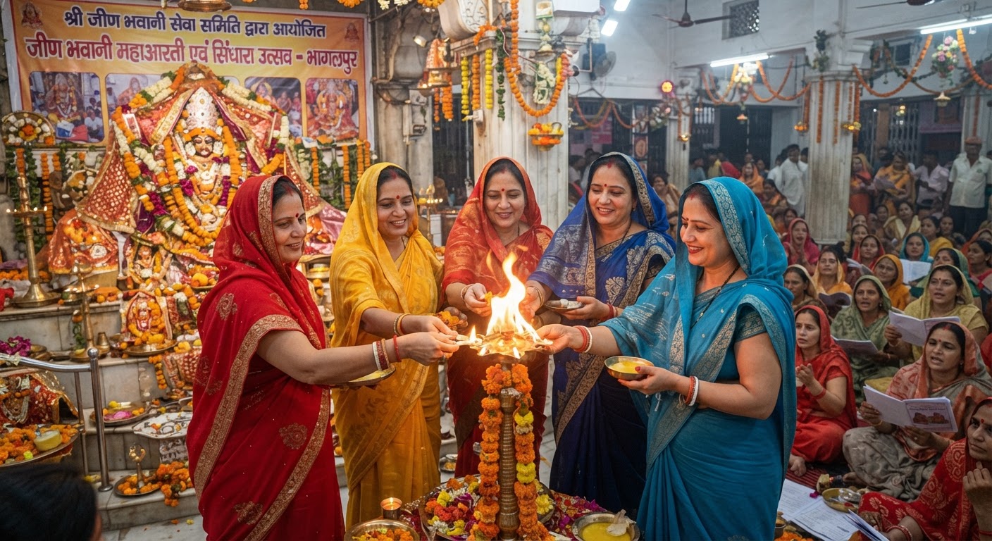 भागलपुर में श्री जीन भवानी सेवा समिति ने मनाया खास त्योहार और सिंधारा उत्सव
