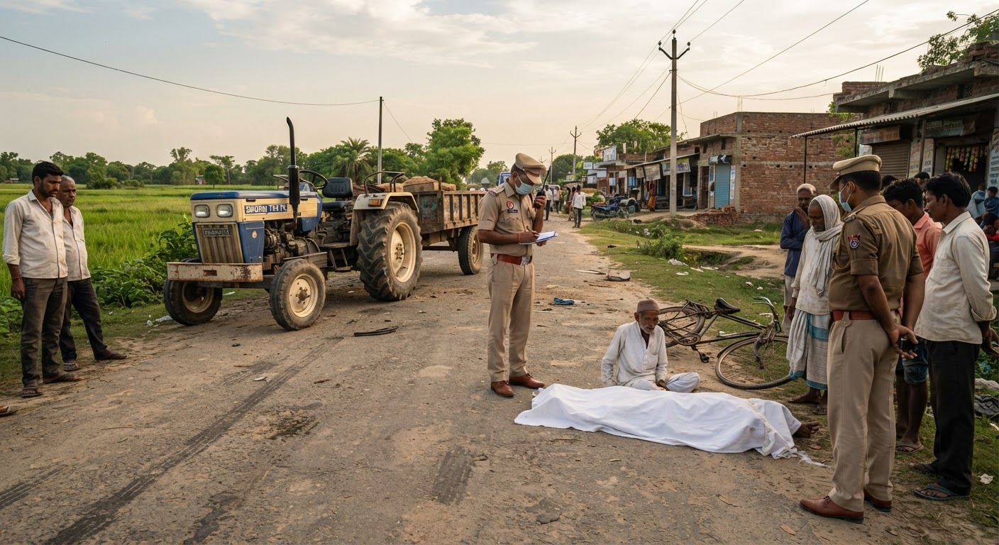 खगड़िया में बड़ा हादसा, तेज रफ्तार ट्रैक्टर की टक्कर से 92 साल के बुजुर्ग की मौत