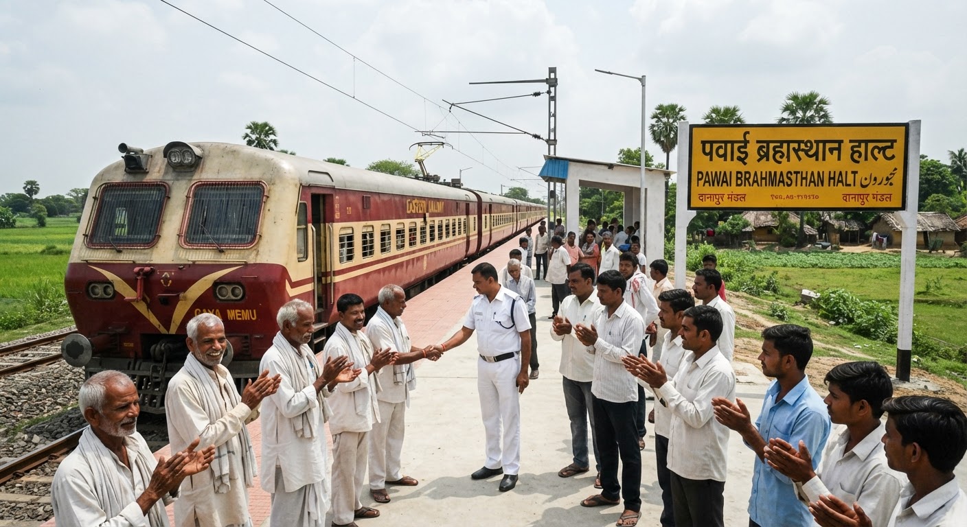 खुशखबरी: जमालपुर-गया मेमू ट्रेन का पवई ब्रह्मस्थान हॉल्ट पर ठहराव शुरू