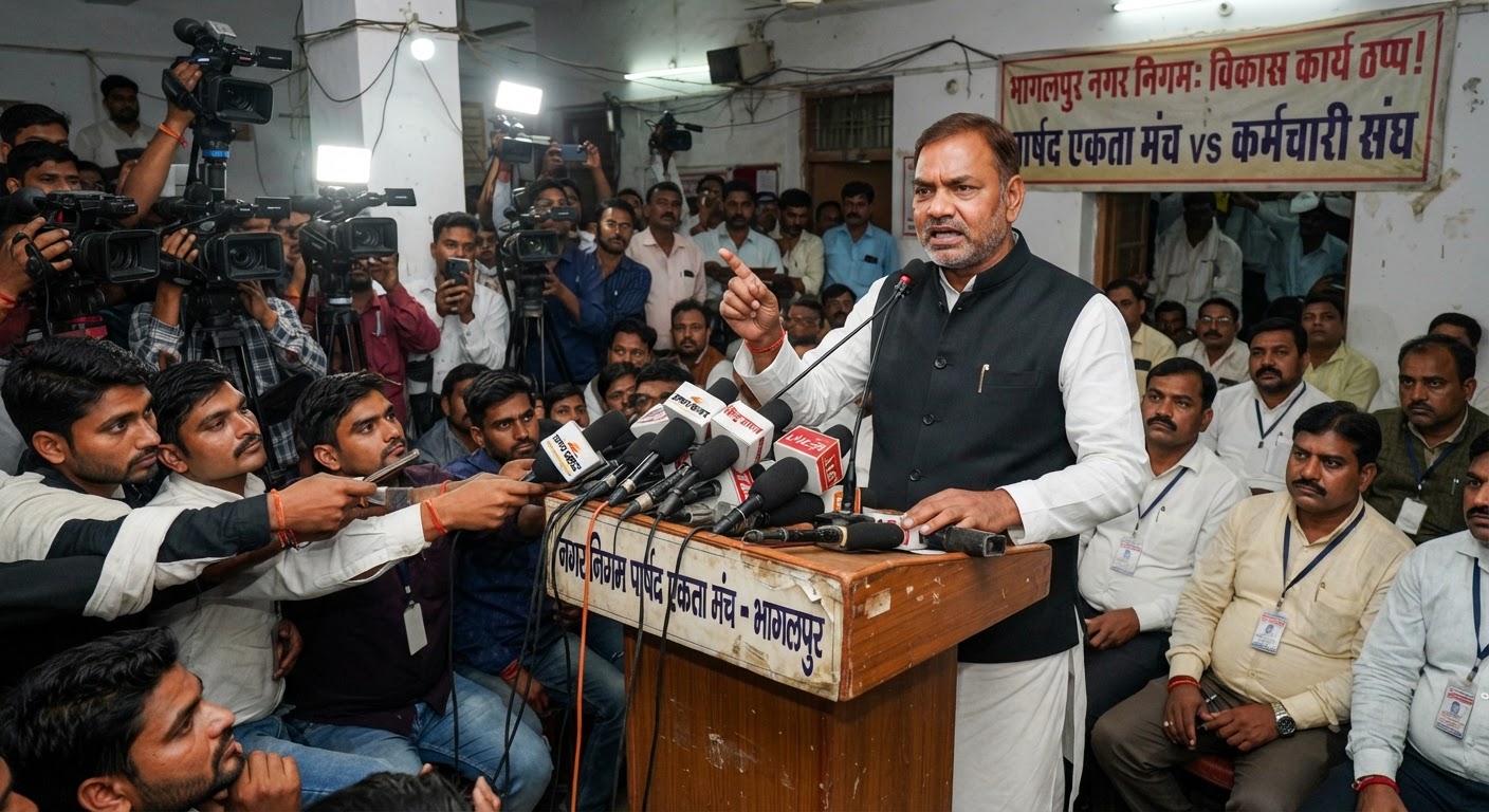 भागलपुर में वार्ड पार्षदों और कर्मचारियों के विवाद से ठप हुआ विकास कार्य