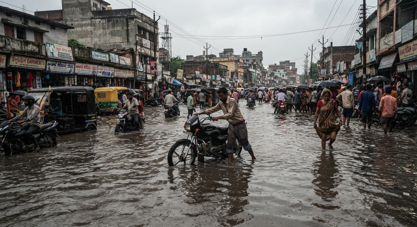 भारी बारिश से खुली भागलपुर नगर निगम के दावों की पोल, शहर में जलजमाव
