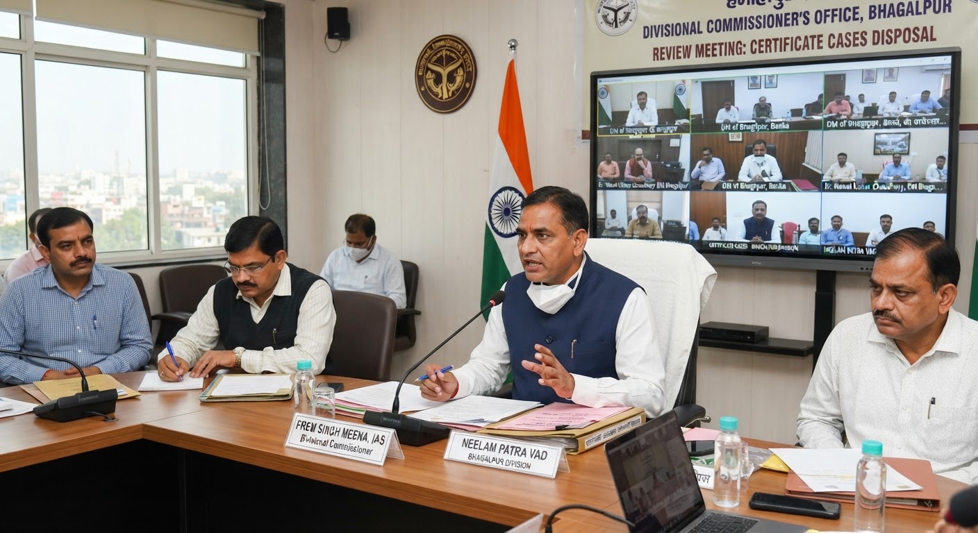 भागलपुर में लंबित सर्टिफिकेट केसों के जल्द निपटारे का कमिश्नर ने दिया आदेश