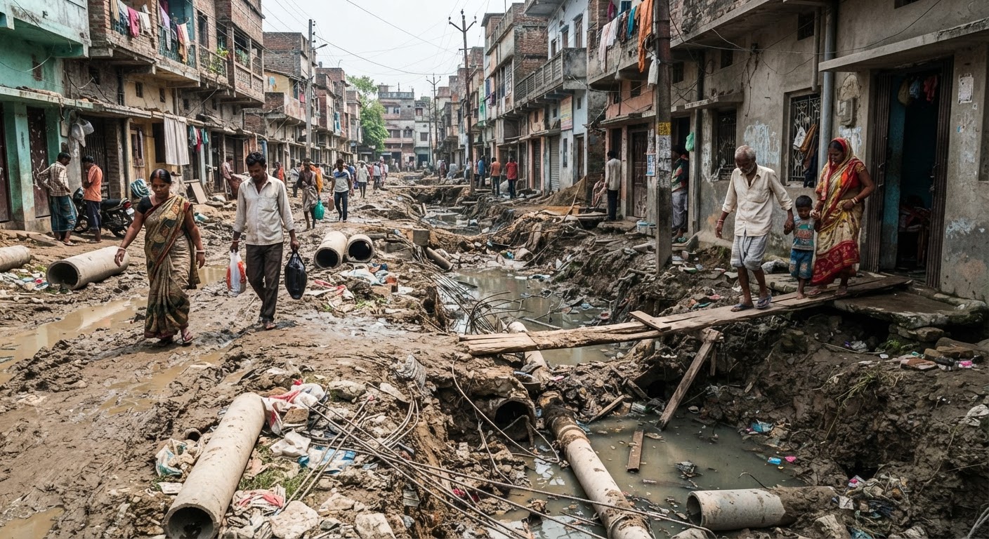 भागलपुर वार्ड 36 में सड़क और नाला निर्माण में देरी से लोग परेशान