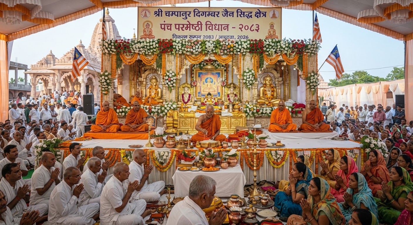 श्रीमद् चंपापुर जैन क्षेत्र में हुआ पंच परमेष्ठी विधान