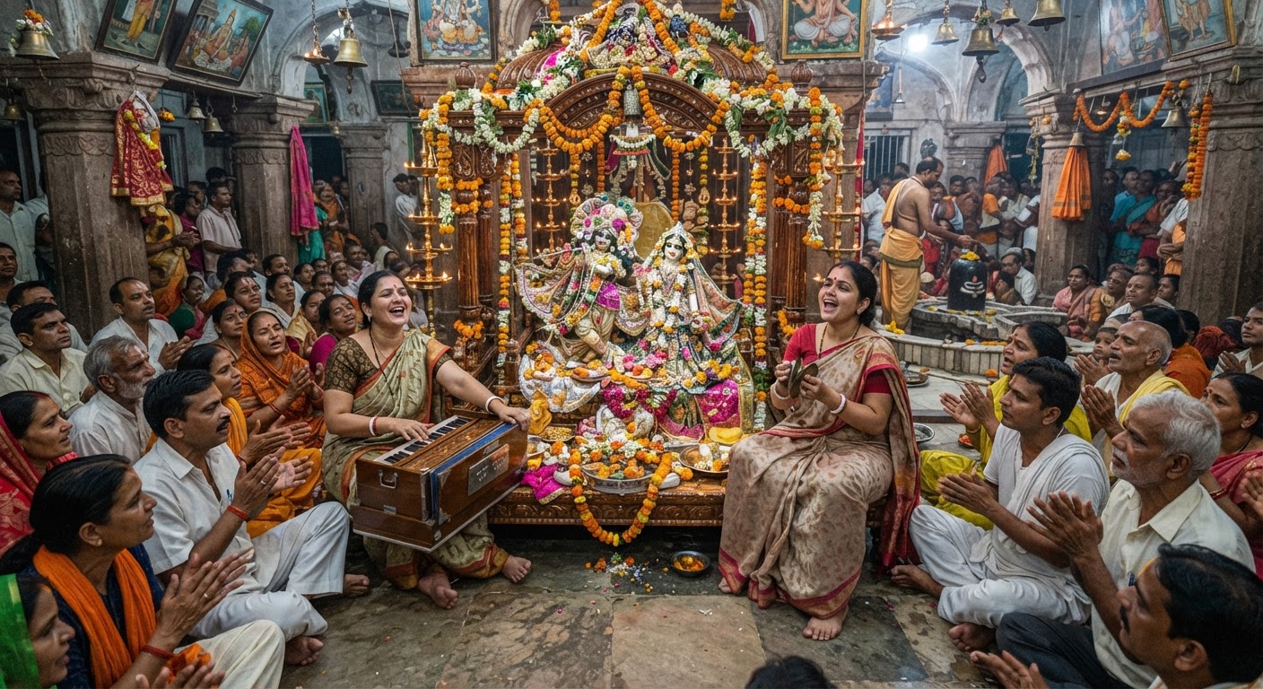 भागलपुर में झूलोत्सव की धूम: मंदिरों में सजे भगवान के झूले और गूंजे भजन