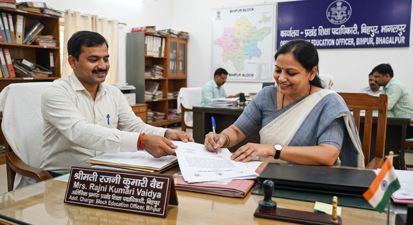 बihpur ke bdo ka naya aadesh, rajni kumari vaidya ne sambhala padbhaar