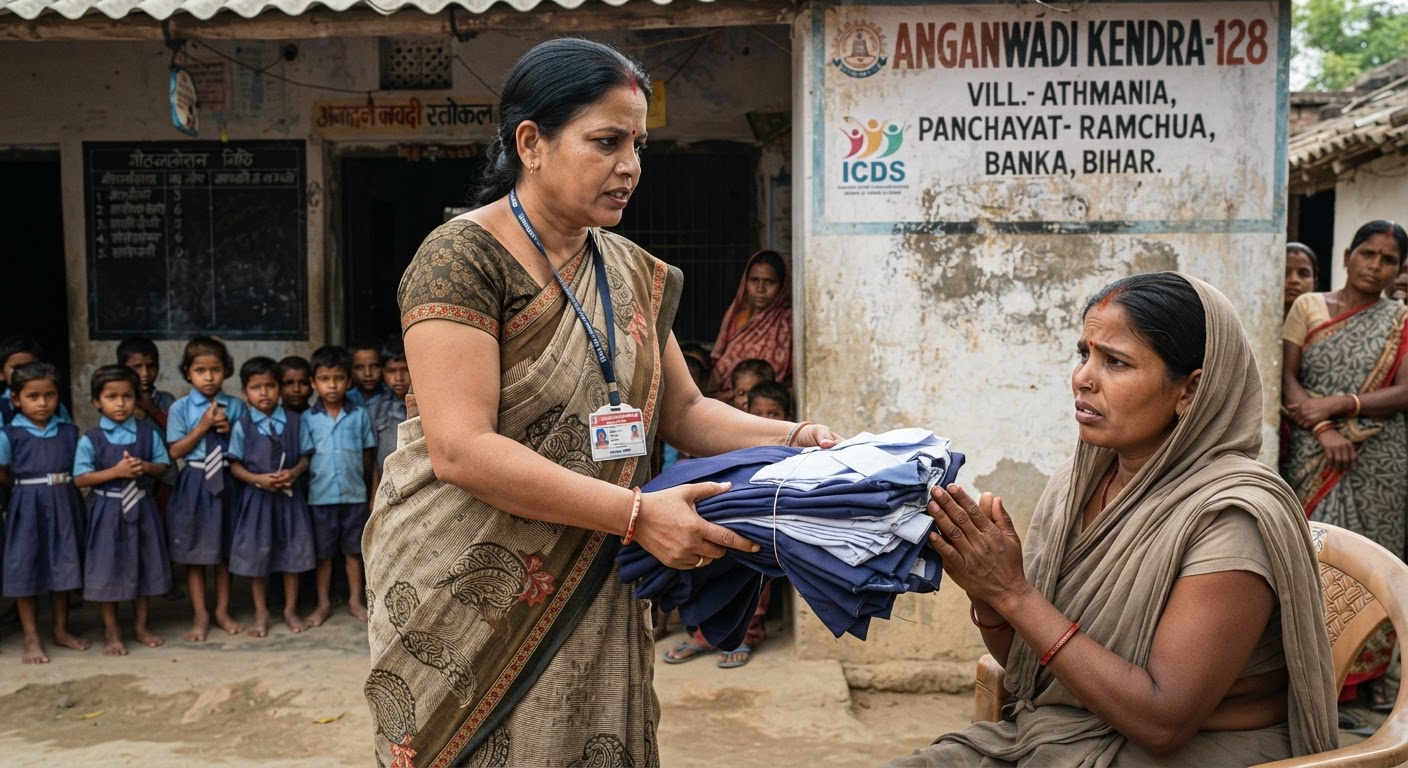 बांका में आंगनवाड़ी केंद्र पर वापस लौटे छोटे-बड़े स्कूली कपड़े