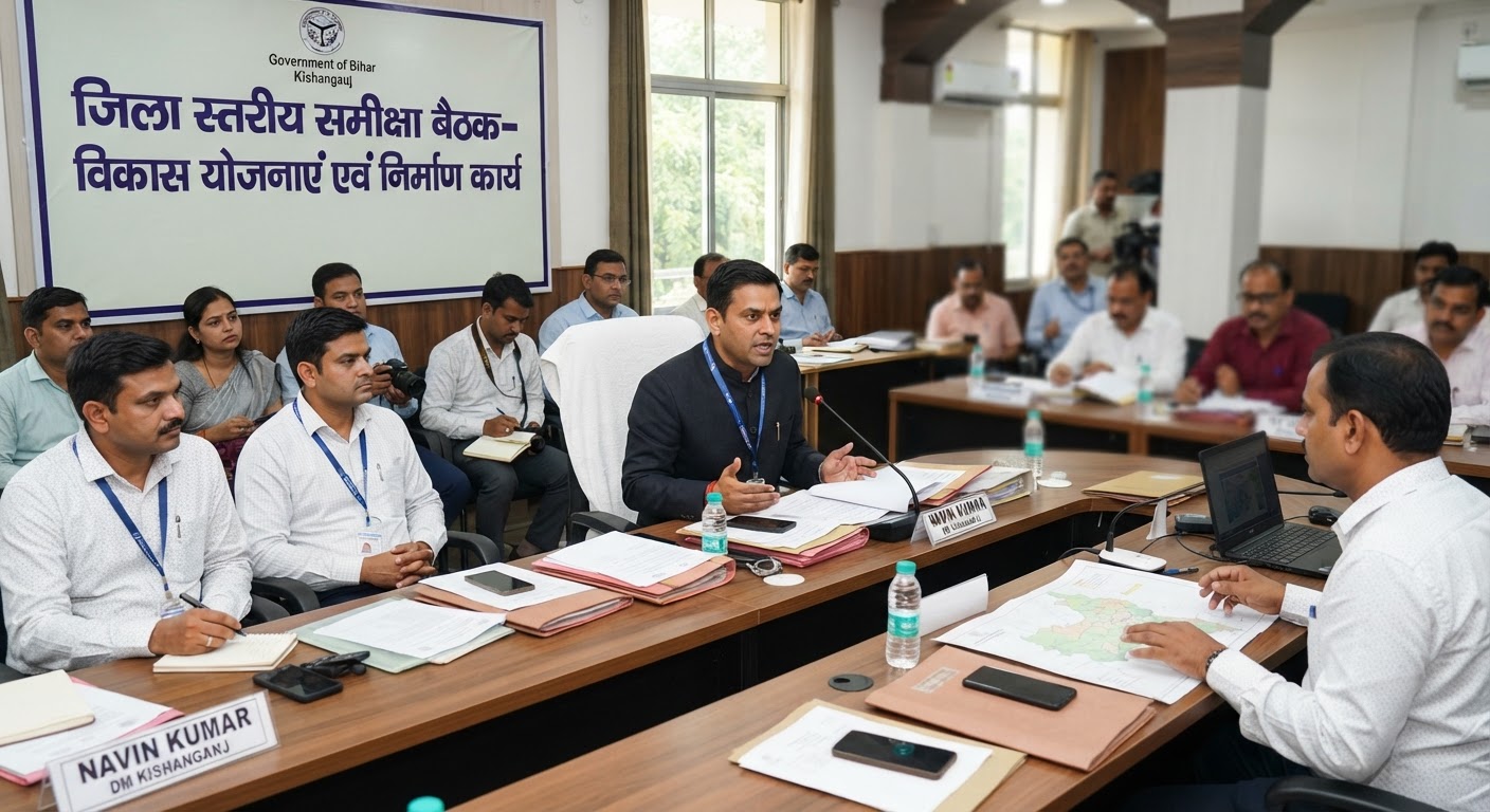किशनगंज में विकास योजनाओं की समीक्षा, डीएम नवीन कुमार ने दिए निर्देश