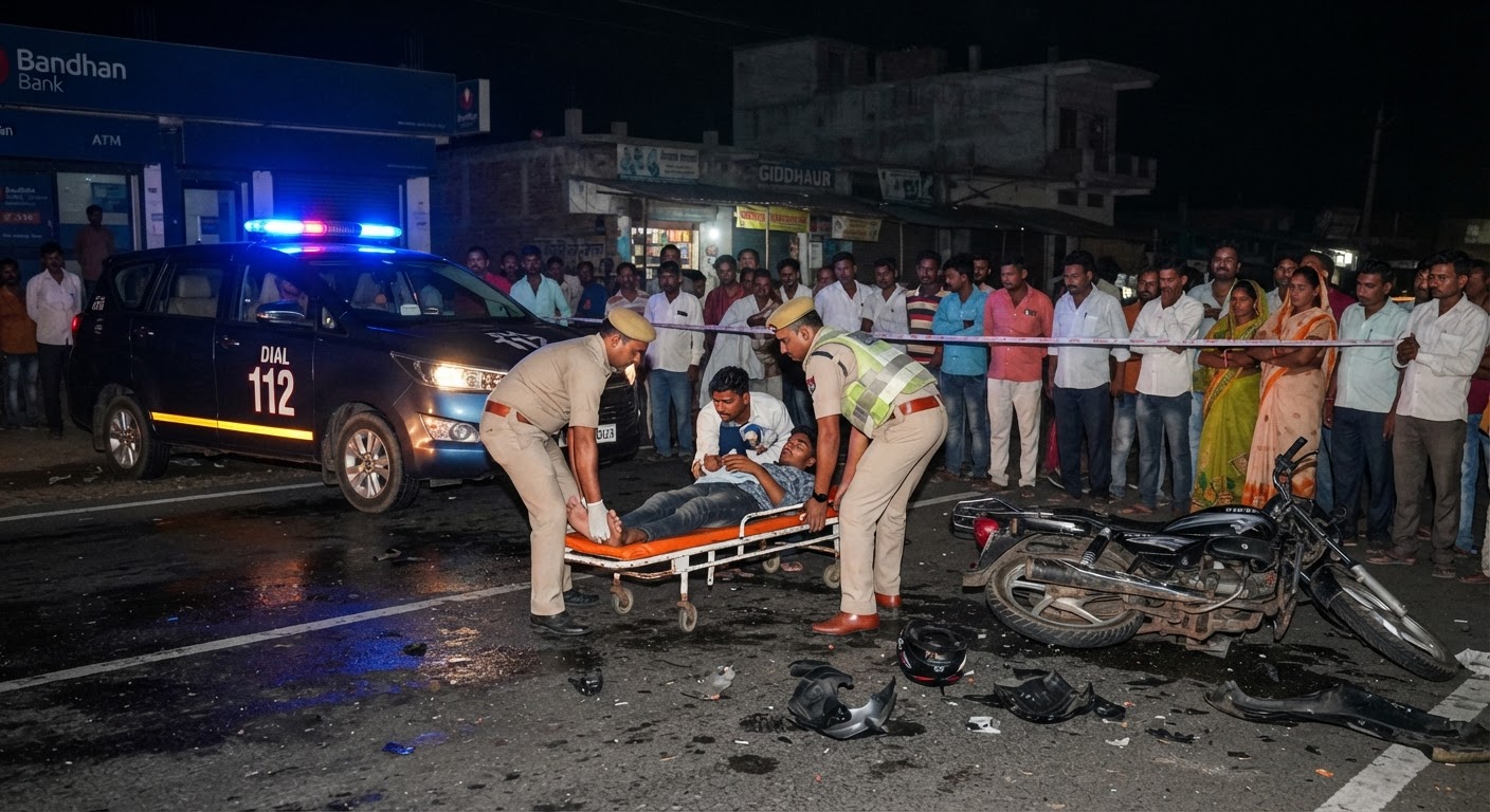 जमुई में भीषण सड़क हादसा: बंधन बैंक के पास युवक गंभीर रूप से घायल