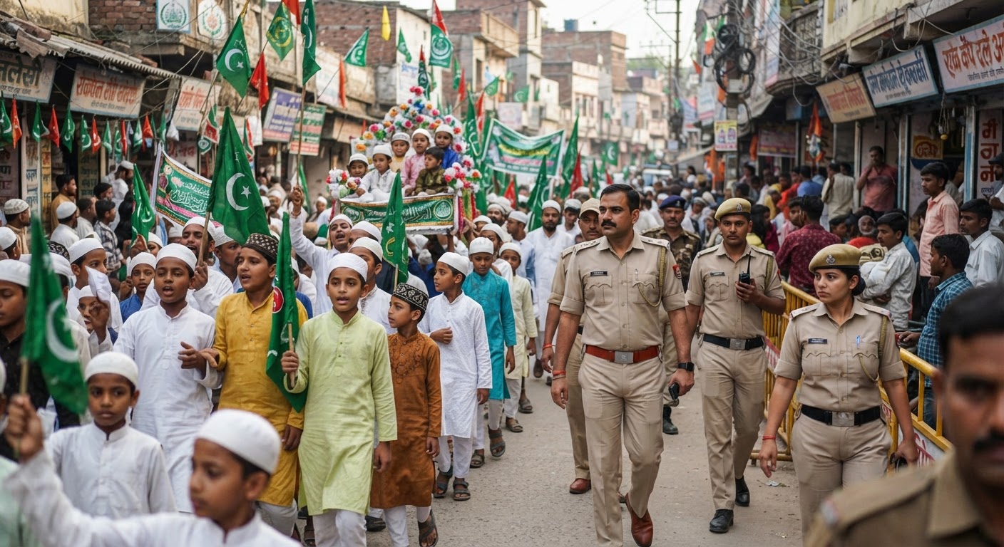 लखीसराय में मिलाद-उन-नबी का जुलूस शांतिपूर्ण, पुलिस रही पूरी तरह मुस्तैद