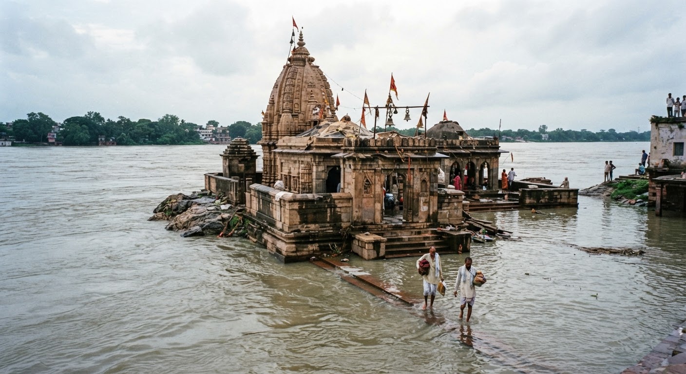 सुल्तानगंज में गंगा का जलस्तर बढ़ा, निचले इलाकों में पानी