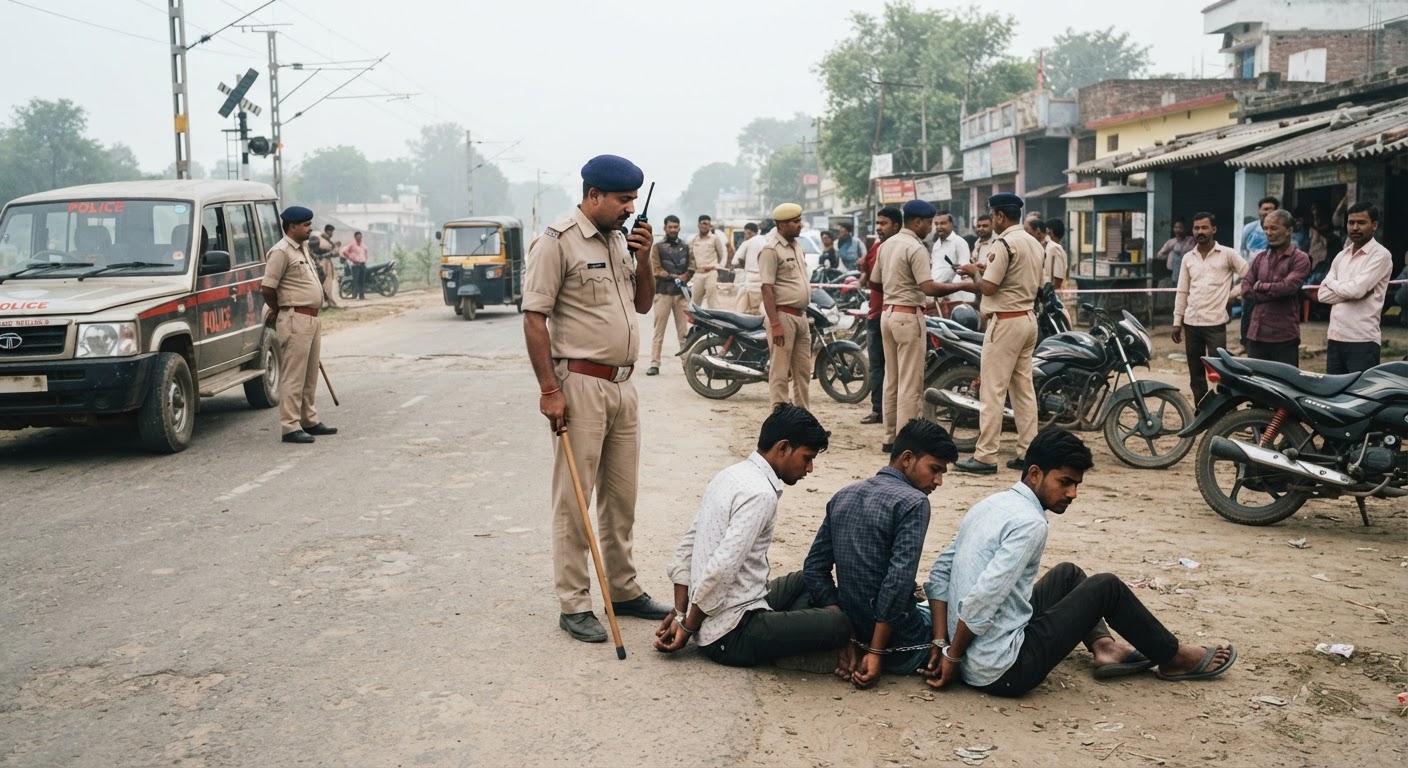 भागलपुर के बिहपुर में पुलिस से भिड़ंत, तीन युवक गिरफ्तार