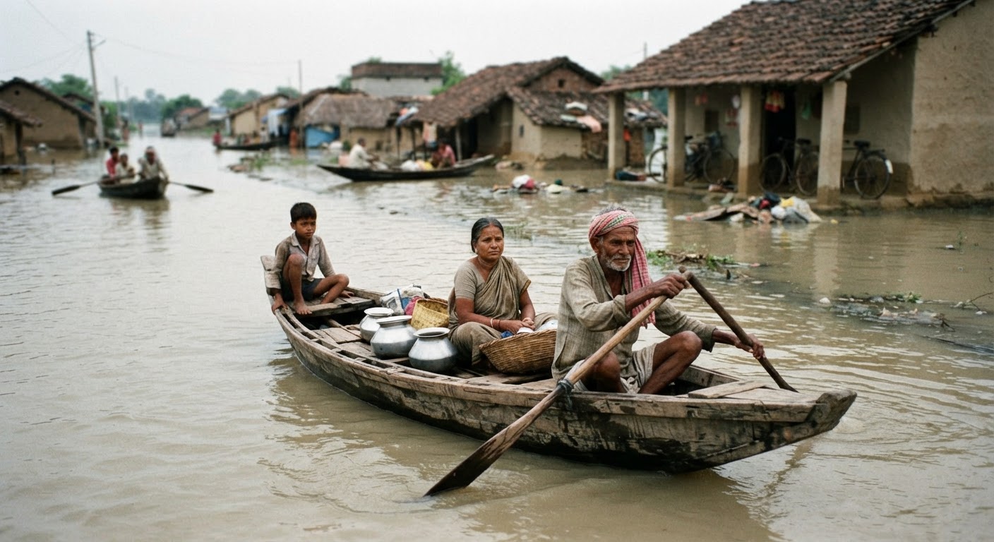 भागलपुर के मोतीचक में गाड़ियों की जगह हर घर में क्यों है नाव?