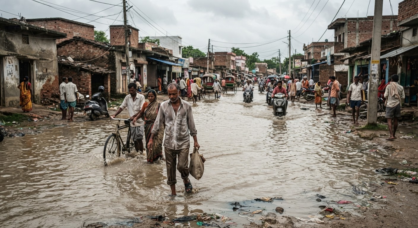 कटेहर-बउलipar सड़क पर जलभराव से बढ़ी परेशानी