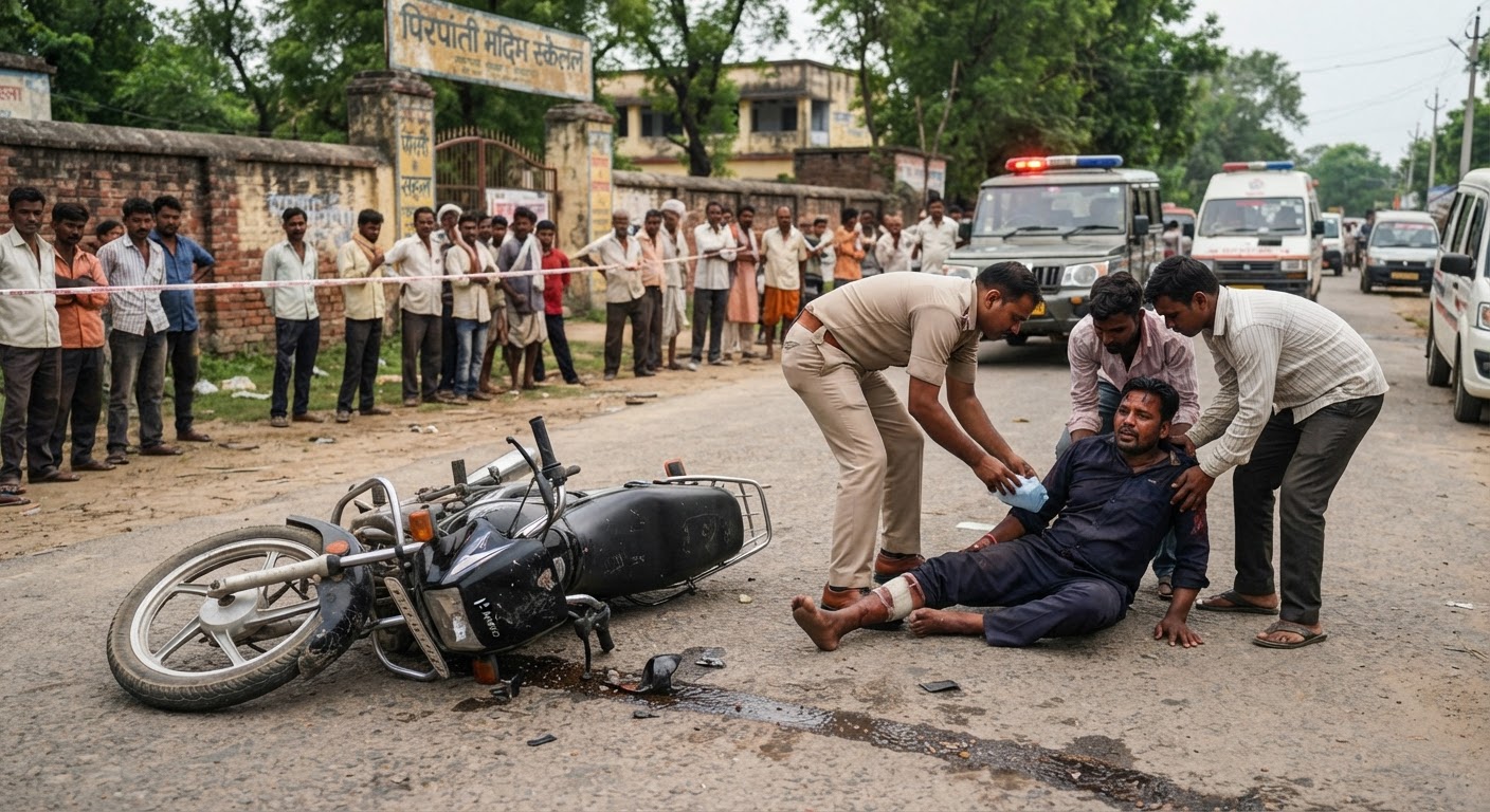 पीरपैंती में बड़ा हादसा: बाइक अनियंत्रित होने से संजय रविदास गंभीर रूप से घायल