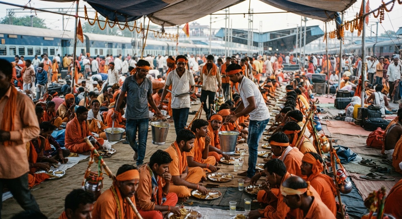 अद्भुत सेवा: सलमारी में हजारों कांवड़ियों को महाप्रसाद और चिकित्सा मदद