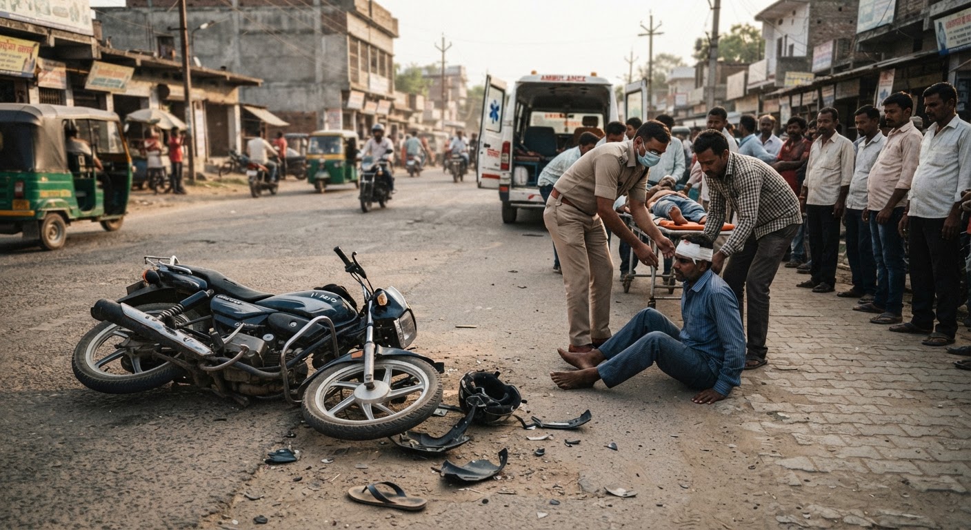 कहलगांव में अलग-अलग बाइक हादसों में तीन लोग घायल, मयागंज अस्पताल रेफर