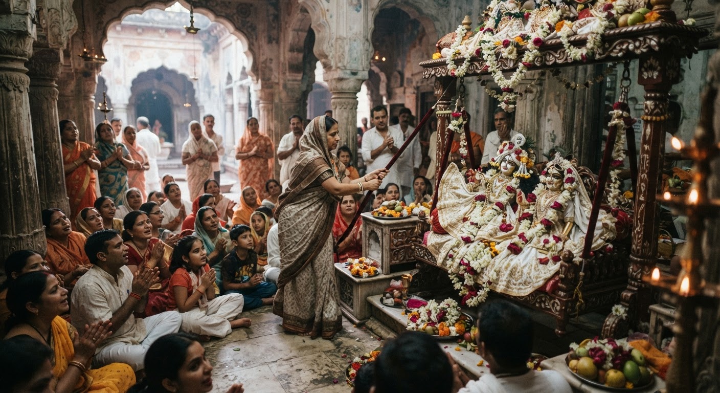 भागलपुर के मंदिरों में पांच दिवसीय झुलनोत्सव का समापन, झूले पर झूले भगवान