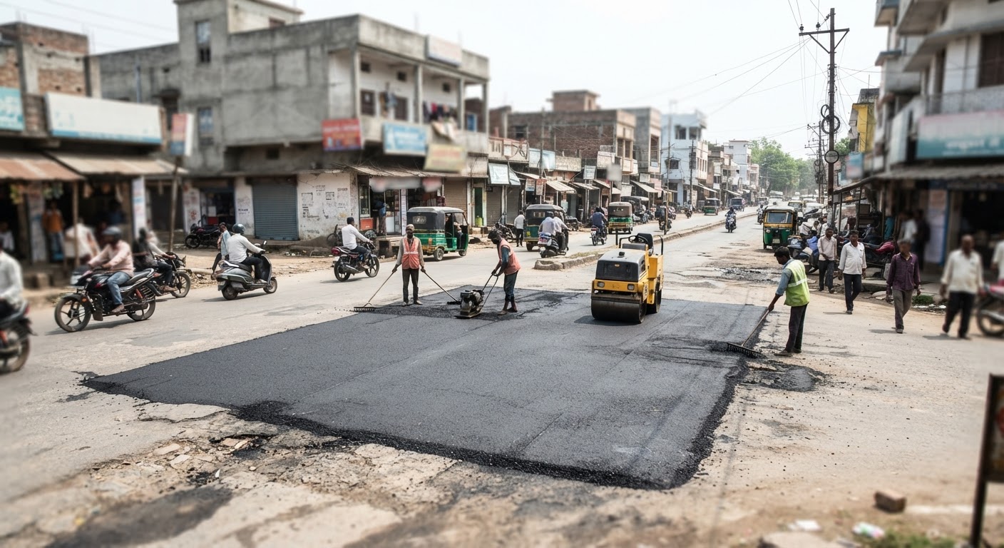 अरेरा चौक की जर्जर सड़क हुई दुरुस्त, डीएम अंशुल कुमार की त्वरित पहल