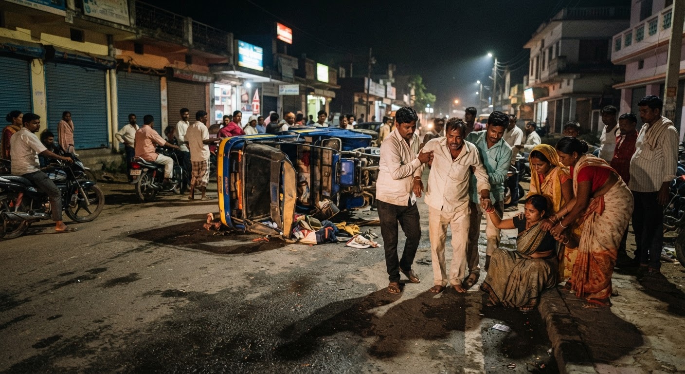 बांका में बड़ा हादसा: खैरा मोड़ के पास ई-रिक्शा पलटने से दो लोग घायल