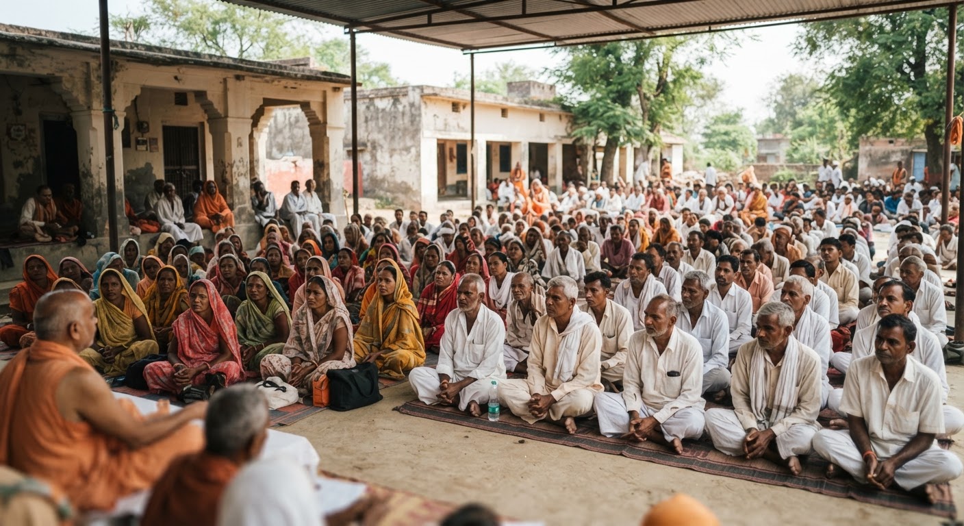 खगहा में मासिक संतमत सत्संग का आयोजन, उमड़े श्रद्धालु